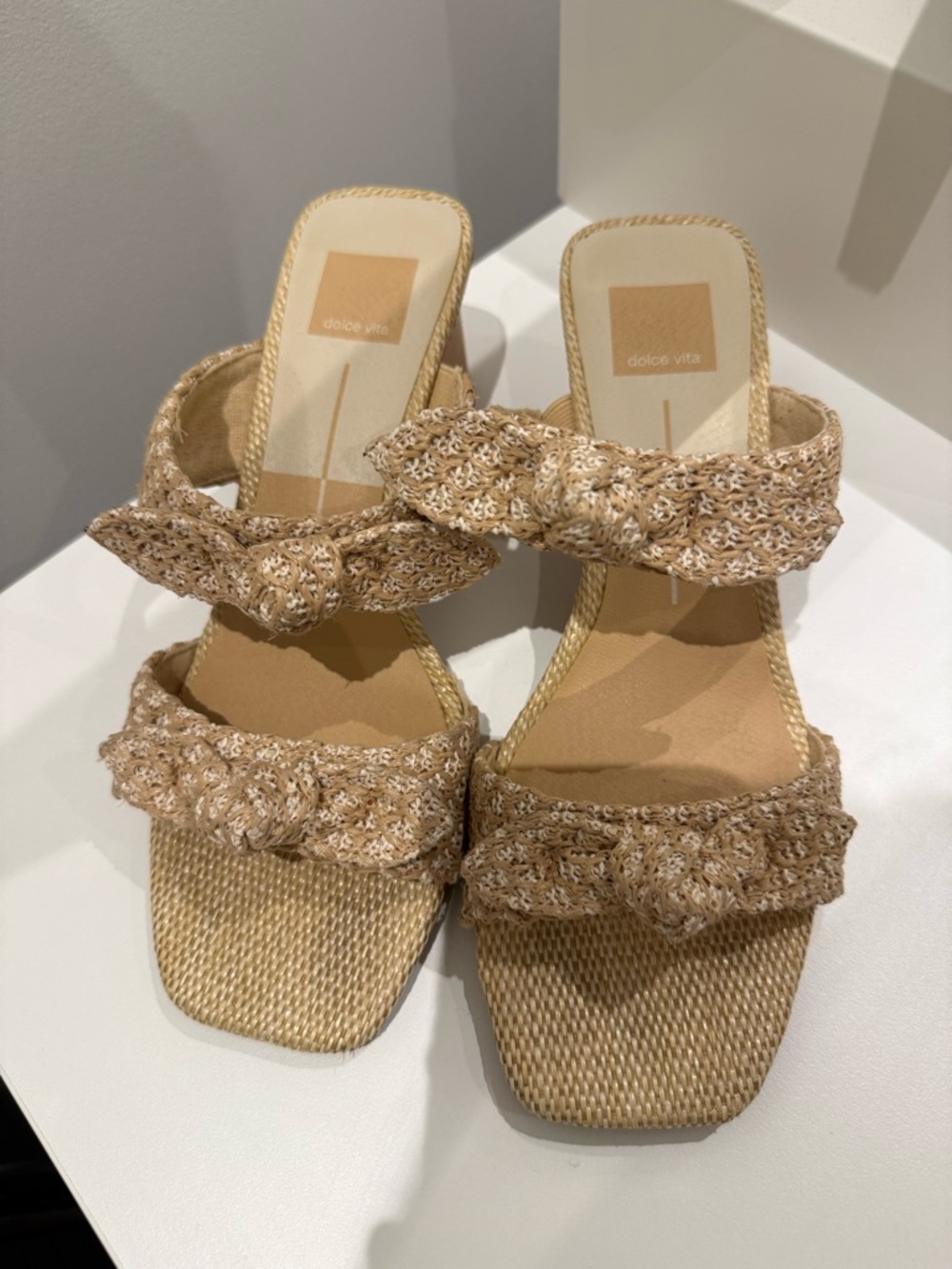 Dolce Vita Raffia Knot Sandals, like new